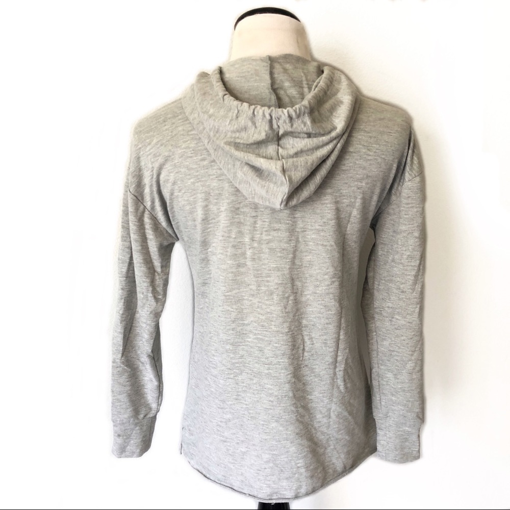 Sequins Hoodie FRIDAY MOOD REBELLIOUS ONE Hoodie Relaxed Fit Top Gray Bl… - Picture 5 of 10